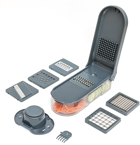 Vacream 6-in-1 Mandoline Slicer For Kitchen, Cheese Grater, Vegetable Spiralizer and Veggie Slicer for Cooking & Meal Prep (Vegetable Chopper)
