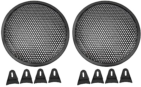 Jadeshay 8 Pouces Grilles De Haut-Parleur Universelles, 2 Pièces Couverture De Grille De Haut-Parleur De Voiture RV Noir ABS Métal Fer Caisson De Basses Maille Grille Couverture Protecteur