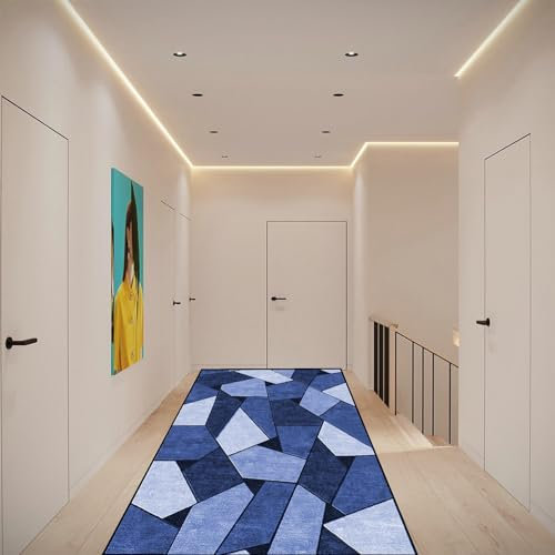 AMZYU Teppich Läufer für Küche 50 x 200 cm Weich Moderne Motiv Teppichläufer Waschbar auch für den Außenbereich, A