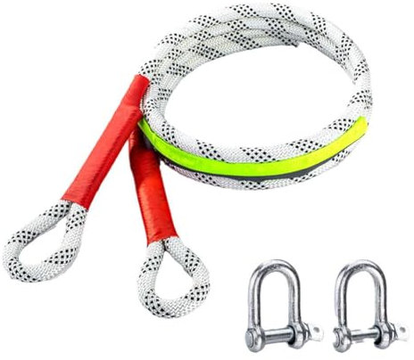 Rtyweth 3 Meter neues Auto Anhänger Seil 3 Tonnen Outdoor Notfallseil Rettungsseil Abschleppschnalle Dickes Stahlseil Seil Nylon