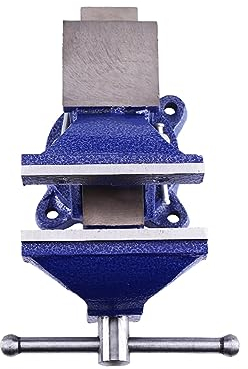 Ejoyous Morsa per Banco Lavoro 5 Pollici, Morsa Tavolo Girevole a 360 Gradi, Morsa Regolabile per Mini Officina, per Utensile Fabbrica, Blu