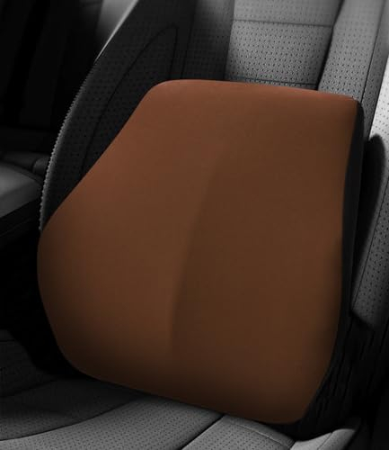 Lendenkissen Auto, Lordosenstütze Auto aus Memory Foam, Ergonomisches Lendenwirbelkissen Auto, RüCkenlehne um RüCkenstüTzkissen zu Lindern für Autositze, BüRostuhl, Rollstuhl (Schwarzer Kaffee)