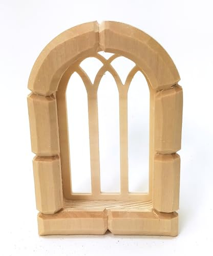 Fenster aus Holz, Zargen hangeschnitzt für orientalische Krippe, 9,5x6,5 cm