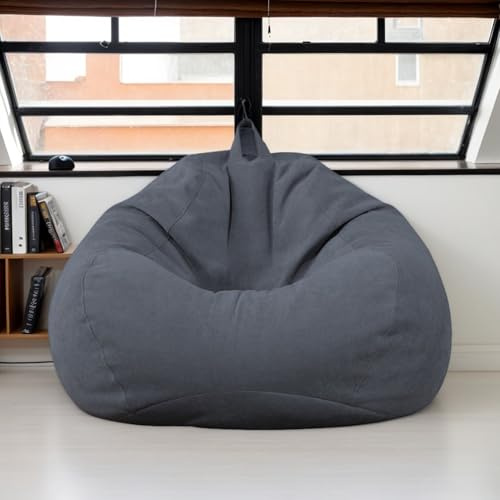 DOSYCOVUR Bean Bag Sofa Cover Velvet Stretch Soft Washable Zipper No Filling Bean Bags Covers Adult Teenagers Gaming Chair Thickened Bean Bag Refills Storage,G,90 * 110cm