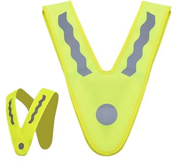 Weenwill Warnweste Kinder,2 Stück Warnweste Kinder Leichte Sicherheitsweste Reiten Leuchtweste Reflektorweste V-Form Signalkragen Warnschutzweste Fahrrad Auto Kinderwarnweste