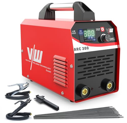 VECTOR WELDING Máquina de Soldar de Electrodo 300A, Soldador Inverter MMA/ARC con Arranque en Caliente, Antiadherente y Protección contra Sobrecalentamiento para Profesionales