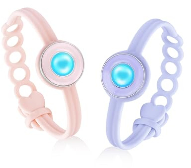 Long Distance Touch Bracelets, Light up & Vibration for Love - Pair of Couples Bracelets Long Distance Relationship Gifts for Girlfriend, Mother-Daughter, Sisters Bluetooth APP Set Up Pairing Jewelry