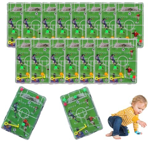 15 Stück Fussball Mitgebsel Jungen,Mitgebsel Kindergeburtstag Fussball,Flipperspiel Fußball,Mini Geduldsspiel Flipper,Tennisschuhe Sandplatz Spiele,Geschicklichkeitsspiel für Kinder Geburtstag Party