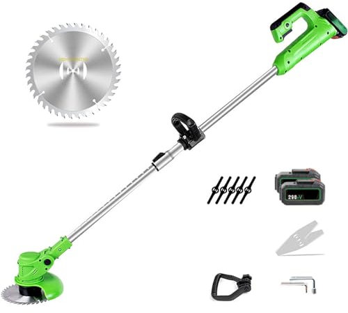 Tondeuse à Gazon autoportée, tête rotative réglable, Puissance 600 W, Rechargeable, pour la Maison, Le Petit Jardin