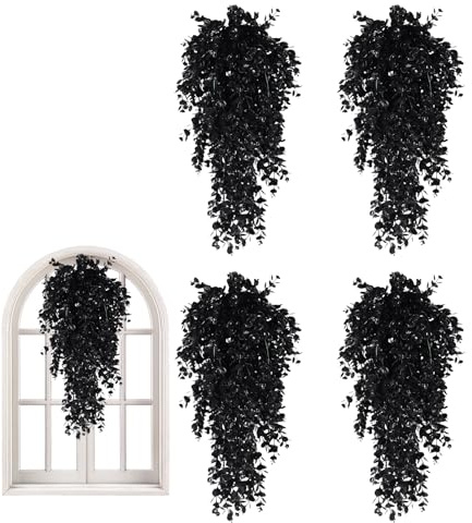 Nuytghr Vigne Artificielle Noire, murales, 76,2 cm, résistante aux UV pour intérieur et extérieur, Mariage, Halloween, Porche, Jardin, Maison, étagère, décoration de terrasse