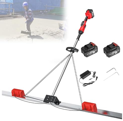 VzxCrue Struttura Fissa Triangolare Raschietto Elettrico Righello con Tavola in Acciaio Inossidabile da 6 Piedi E Motore a Vibrazione Wireless 2Batteries-1.8M
