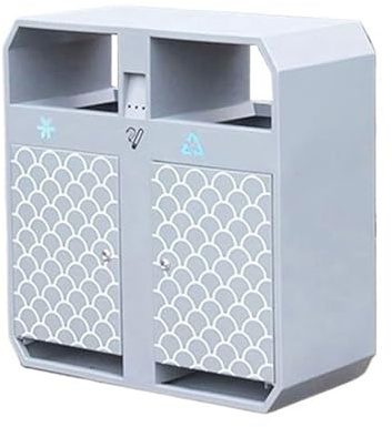 FUHAI-666 Contenedores de Basura para Exteriores Papelera metálica Comercial for Exteriores con diseño de Doble Caja