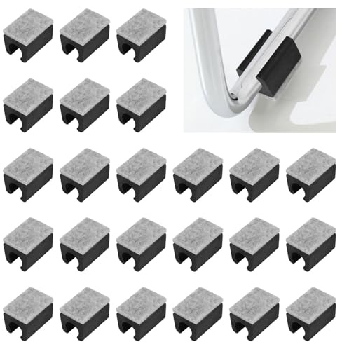UFURMATE 24 Pezzi Protezioni per Gambe di Sedia 12mm Protezioni per Pavimento in Plastica con Feltro per Gambe di Sedia Protezioni per Piedi di Mobili a Forma di U Antiscivolo Protezioni per Gambe
