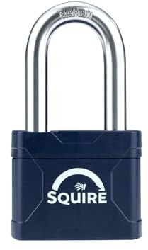 Squire Stronglock™ Plus 50/1.5 Laminated Padlock 50mm Long Shackle – Heavy-Duty Security Lock with Hardened Steel Shackle – Weather-Resistant – Ideal for Chains, Gates, Sheds & Lockers