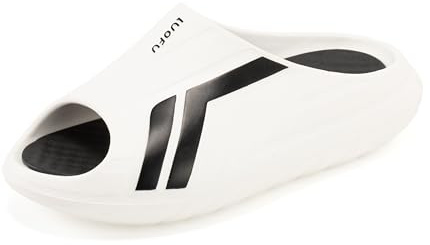 CLEIKS Pantofole Uomo Ciabatte Piscina Gomma Morbida Sandali da Bagno Ergonomici per Palestra (Bianco, 41 EU, MES250667-2)