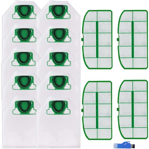 EATBALE VK200 Vacuum Cleaner Bags Replacement for Vorwerk Kobold VK200 FP200 Vacuum Cleaner, 5-Ply Microfleece Filter Bags, Accessories with 10*Dust Bags, 4*Filters, 1*Cleaning Brush