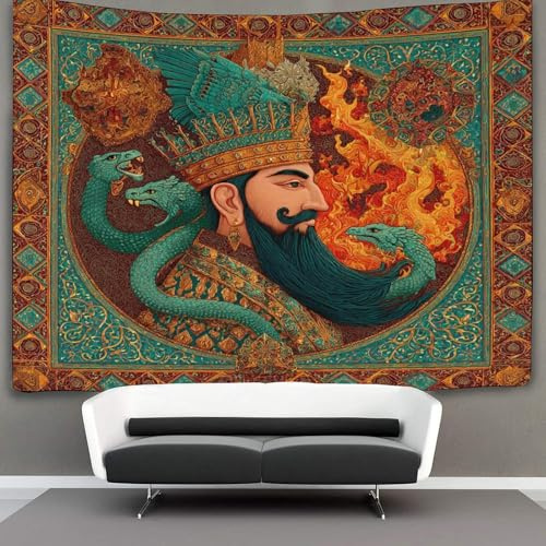 kaiyun Imágenes de gobernantes persas Tapiz Para, Tapices Artísticos Decoración Para Colgar En La Pared Para Sala De Estar Dormitorio 100cmx150cm