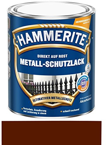 2,5 L Hammerite Direkt auf Rost Metall-Schutzlack Braun, Glanz
