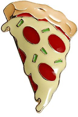 Miniblings Pizza emailliert Brosche Metall Emaille Fast Food Essen | Kleines Statement für Revers und Jacke, mit Restaurant, ein Mitbringsel mit Charakter