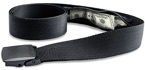Money Belt for Men Travel Security Belt with Hidden Money Compartment Pocket, Cashsafe Anti-Theft Wallet Non-Metal Buckle
