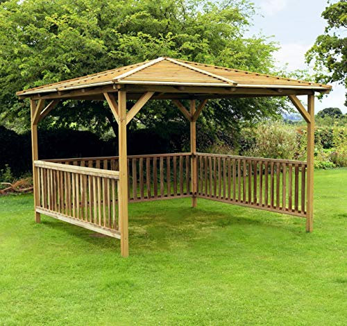Garden Outdoor Wooden Gazebo, BBQ shelter, Pavilion, Hot Tub, Pergola in Pressure Treated Solid Wood - 10 year warranty against Rot (Pavilion)