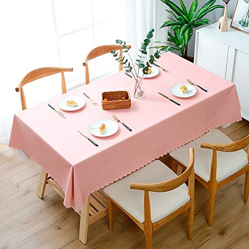Tovaglia, Sweet Solido Rosa Tovaglia Di Colore Caldo Home Impermeabile E A Prova Di Olio In Pvc Tabella Esterna Coperta Di Stoffa, Pulire Grande Tovaglia, Usato Per Il Tavolo Da Cucina Tavola Decoraz