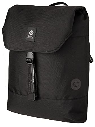 AGU Essentials DWR Urban Klickfix Fahrradtasche für Gepäckträger, 17L Seitentasche Fahrrad mit Schultergurt, Wasserabweisend, 100% Recyceltes Polyester - Schwarz