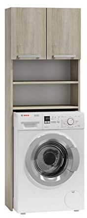 ADGO Pola - Armadio per lavatrice, per bagno, mensola per WC, sovrastruttura per lavatrice, lavanderia, armadietto per una lavatrice, mobiletto da bagno, rovere sonoma