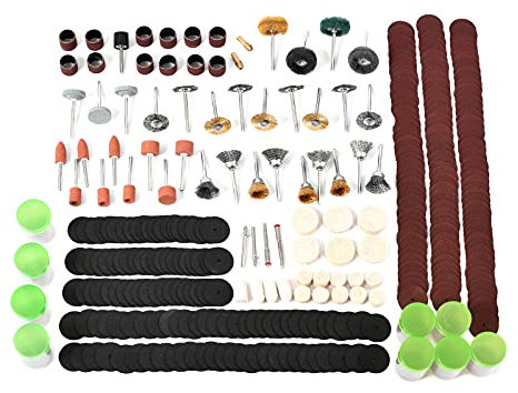 Ettosun 343 Pieces Rotary Tool Accessories Kit,Universal Fitment Come with Drill Bits,Sanding disc,Felt Wheel,Wire Brush and Saw Blade for Easy Cutting,Grinding,Sanding,Sharpening,Carving,Polishing