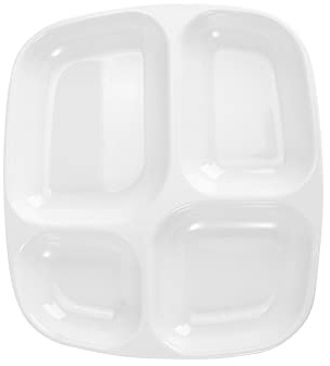 SEIWEI Quadratische Abschnitte geteilt Platte 4 Fach, Küche Esstisch Tablett Lunch Box Kantine Abendessen Snack Teller
