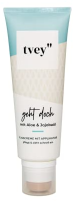 tvey Fußcreme für trockene Füße mit Urea, Aloe Vera & Jojobaöl - Pflegende Fußlotion/Fusscreme spendet Feuchtigkeit - Fusspflege für weiche Füße ohne klebrige Hände - Made in Germany 75ml Vegan