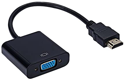 HDMI to VGA Adapter, Gold Plated HDMI to VGA Adapter Converter with Full HD 1080P, External Video Card Multi-Monitor Adapter for Desktop, Monitor, Projector – Black
