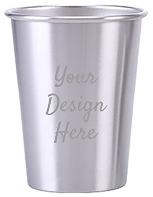 Muka Tasse personnalisée en acier inoxydable de 355 ml gravé au laser | Gobelets en métal incassables personnalisés Bicchieri acciaio personalizato Argenté idéal pour restaurant, bar et maisons