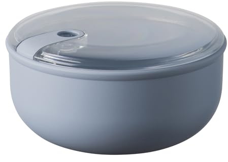 OMADA Contenitore Ermetico per Alimenti da 1,8 L, Porta Pranzo Rotondo | Contenitore con Coperchio Trasparente 20,7x20,7xH10 cm, Lavabile in Lavastoviglie, Chiusura Ermetica, Collezione Pull Box