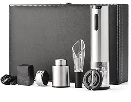 Sacacorchos eléctrico, Sacacorchos para vino, Sacacorchos recargable con cable de carga, Vertedor de vino, Cortador de papel de aluminio, Tapón de bomba de vacío, Kit de sacacorchos para vino inalámbr