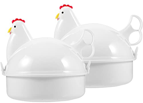 UPKOCH 2pezzi Vaporiera Per Uova in Plastica e Metallo Cuociuova Per Microonde Macchina Per Uova Utensili Per Cucinare Le in Casa Comoda e Portatile