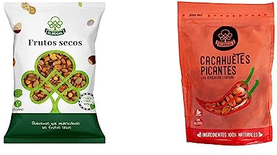 EL NOGAL Frutos Secos Cóctel de Frutos Secos Variados Bolsa, 1000 G & EL NOGAL Frutos Secos Cacahuete Repelado Picante (Con Pimenton y Cayena) Doypack, 125 g (Paquete de 1)
