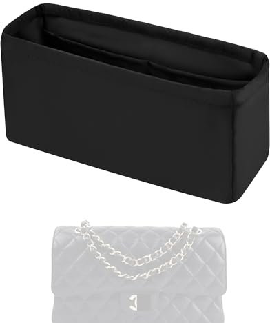 XYJG Silk Purse Organizer Insert Fits Chanel CF (Small 23, Black)