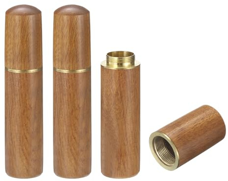 PATIKIL 0,7 OD Madera Coser Aguja Almacenamiento Soporte 3uds Portátil Bordado Aguja Pasador Dientes Palillo Almacenamiento Tubo Estuche Caja para Mano Artesanía Tejido Marrón