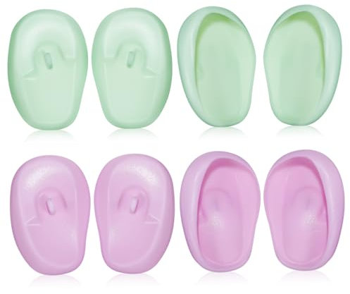 minkissy Silicone Hair Dye Earmuffs Ear Protectors for Swimming Shower Hair Dryer Reusable Adults Boys and Girls