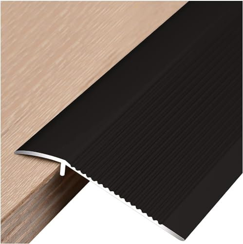 DECAKE Bodenübergangsleiste, Einstiegsrampe, rutschfeste Bodenübergangsleiste von Holz zu Fliesen, Reduzierrille für Vinylböden, 10,2 cm breite Schwellenrampe, für Haustüren (Farbe: Silbe