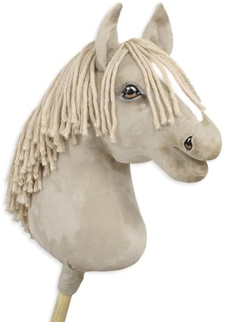 Hobby Horse Großes Pferd auf Stock Premium - cremello A3