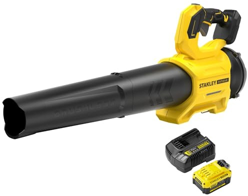 Stanley FATMAX V20 | Kit de souffleur sans balais 18 V 4,0 Ah - Conception avec Conception de Ventilateur axial, Excellente Puissance jusqu'à 177 km/h gâchette de Vitesse Variable, Mode Boost jusqu'à