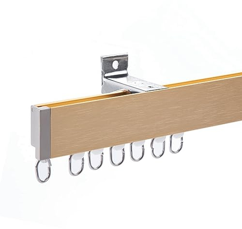 Gardinenschienesystem 1m-6m Vorhangschiene Aluminium Gardinenschiene Decken-/Wandhalterung Vorhangstange für Vorhänge, Raumteiler (Color : D-Wall, Size : 3m(2 * 1.5m))