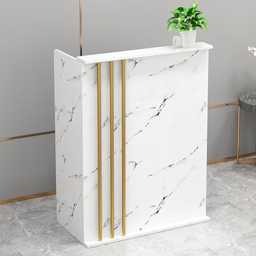 Rezeptionstheke Empfangstheke aus MDF,Tresen Bar Theke Rezeption,Bartheke Counter,Moderne Empfangstresen,Empfangstisch Tresen mit Schubladen und Offenen Stauschrank,für Hotels Büros Bar(White Imitatio