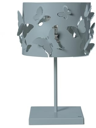 Arti & Mestieri Farfallosa - Lampada da Tavolo di Design 100% Made in Italy - in Ferro, 12 x 12 x 37,2 cm (Verde marino)