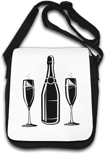Sac à bandoulière pour champagne et verres à vin Blanc, blanc, Taille unique