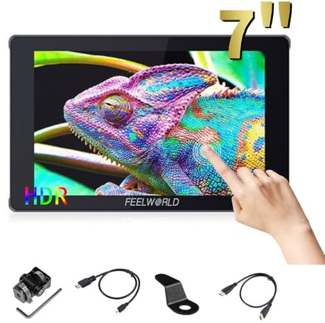 FEELWORLD F7 Plus Touch Screen Camera Field Monitor 7 inch 1200Nit DSLR Camera Monitor Peaking 3D LUT Video Assist, 1920X1200 IPS Panel 4K 60Hz HDMI2.0 HDR Waveform