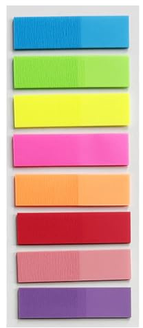 Dottduya Tabs für Notizbücher, Buchtabs | Selbstklebende Seitenregisterkarten für Bücher in 8 Farben - Farbige Klebezettel, Notizzettel, fluoreszierende Registeraufkleber für Schüler, Lehrer, Arbeiter