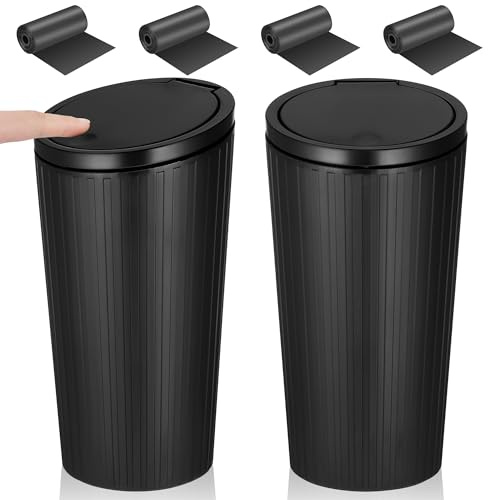 Zocipro 2 Stück Auto Mülleimer, Automülleimer mit Deckel, Car Trash Bin, Mini Mülleimer Auto Wasserdicht und Geruchsdicht mit 4 Rollen Müllbeutel, Automülleinmer Klein für Auto, Zuhause, Büro